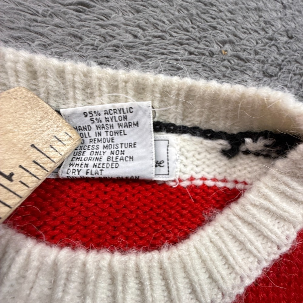 Vintage Saks Fifth Avenue Girls Knit Sweater Bunny Stitch Embroidered Tails L - Picture 5 of 8